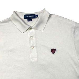 RL Polo Vintage Golf Plaid Crest Polo White L